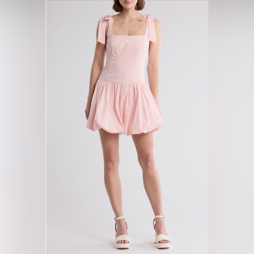 LUSH Pink Tie Strap Bubble Dress - Picture 2 of 3
